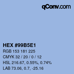 Color code: HEX #99B5E1 | qconv.com