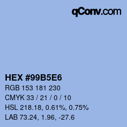 Color code: HEX #99B5E6 | qconv.com