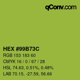 Color code: HEX #99B73C | qconv.com