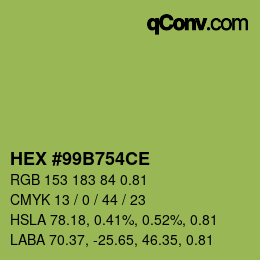 Código de color: HEX #99B754CE | qconv.com