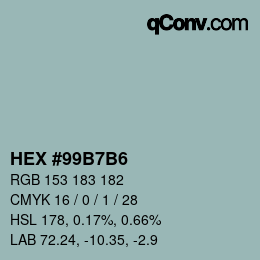 Color code: HEX #99B7B6 | qconv.com