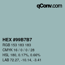 Color code: HEX #99B7B7 | qconv.com