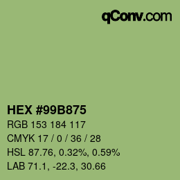 Color code: HEX #99B875 | qconv.com