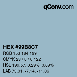 Color code: HEX #99B8C7 | qconv.com