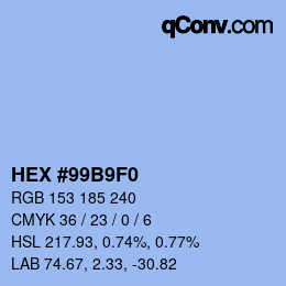 Color code: HEX #99B9F0 | qconv.com