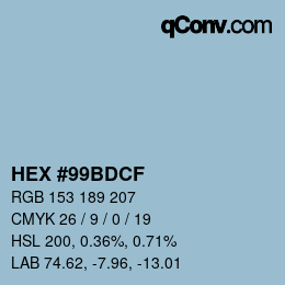 Color code: HEX #99BDCF | qconv.com