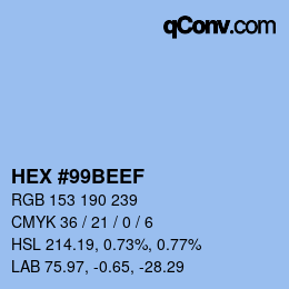 Color code: HEX #99BEEF | qconv.com
