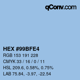 Color code: HEX #99BFE4 | qconv.com