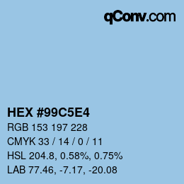 カラーコード: HEX #99C5E4 | qconv.com