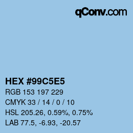 カラーコード: HEX #99C5E5 | qconv.com