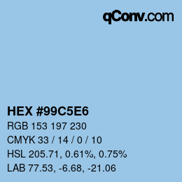 カラーコード: HEX #99C5E6 | qconv.com