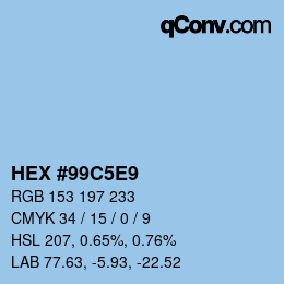 カラーコード: HEX #99C5E9 | qconv.com