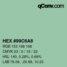 カラーコード: HEX #99C6A8 | qconv.com