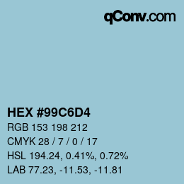 Color code: HEX #99C6D4 | qconv.com