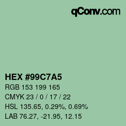 Color code: HEX #99C7A5 | qconv.com