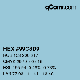 Color code: HEX #99C8D9 | qconv.com