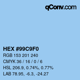 Color code: HEX #99C9F0 | qconv.com