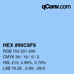 カラーコード: HEX #99C9F9 | qconv.com