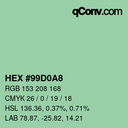 Color code: HEX #99D0A8 | qconv.com