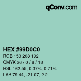 Color code: HEX #99D0C0 | qconv.com