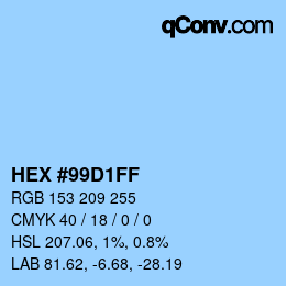 Color code: HEX #99D1FF | qconv.com