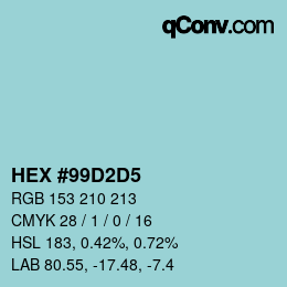 Color code: HEX #99D2D5 | qconv.com