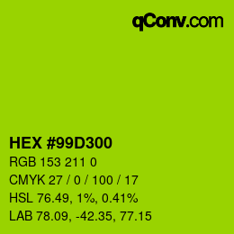 颜色代码: HEX #99D300 | qconv.com