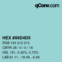 Color code: HEX #99D4D5 | qconv.com