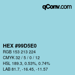 Color code: HEX #99D5E0 | qconv.com