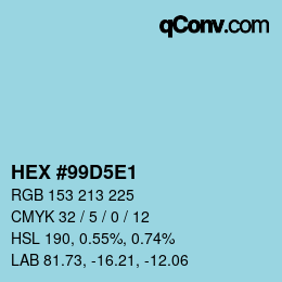 Color code: HEX #99D5E1 | qconv.com