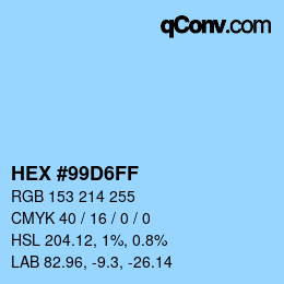 Color code: HEX #99D6FF | qconv.com