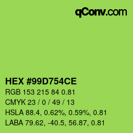 Código de color: HEX #99D754CE | qconv.com