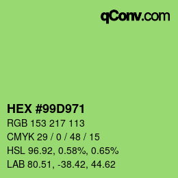 Color code: HEX #99D971 | qconv.com