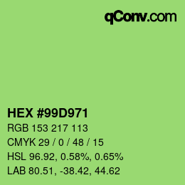 Código de color: HEX #99D971 | qconv.com