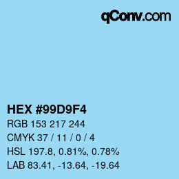 Color code: HEX #99D9F4 | qconv.com