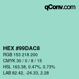 Color code: HEX #99DAC8 | qconv.com