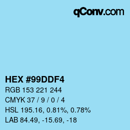 Color code: HEX #99DDF4 | qconv.com
