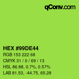 Color code: HEX #99DE44 | qconv.com