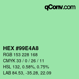 Color code: HEX #99E4A8 | qconv.com