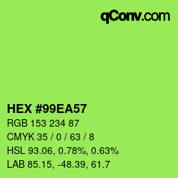 Color code: HEX #99EA57 | qconv.com