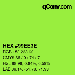 Color code: HEX #99EE3E | qconv.com