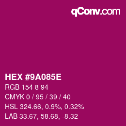 Código de color: HEX #9A085E | qconv.com