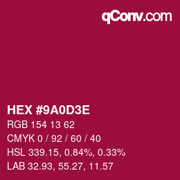 Código de color: HEX #9A0D3E | qconv.com