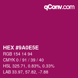 Código de color: HEX #9A0E5E | qconv.com