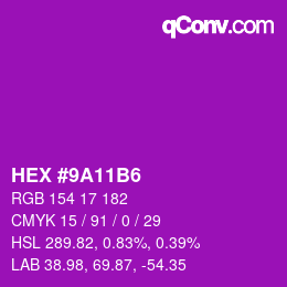 Color code: HEX #9A11B6 | qconv.com