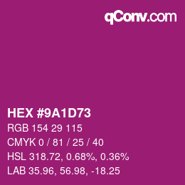 Código de color: HEX #9A1D73 | qconv.com