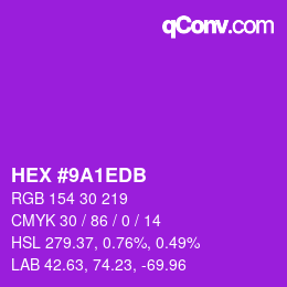 Color code: HEX #9A1EDB | qconv.com