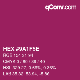 Código de color: HEX #9A1F5E | qconv.com