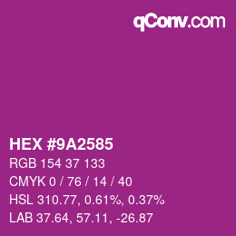 Color code: HEX #9A2585 | qconv.com
