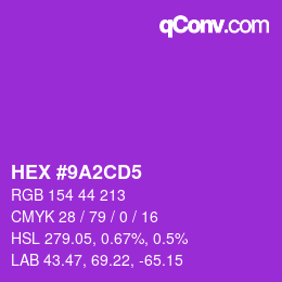 Color code: HEX #9A2CD5 | qconv.com